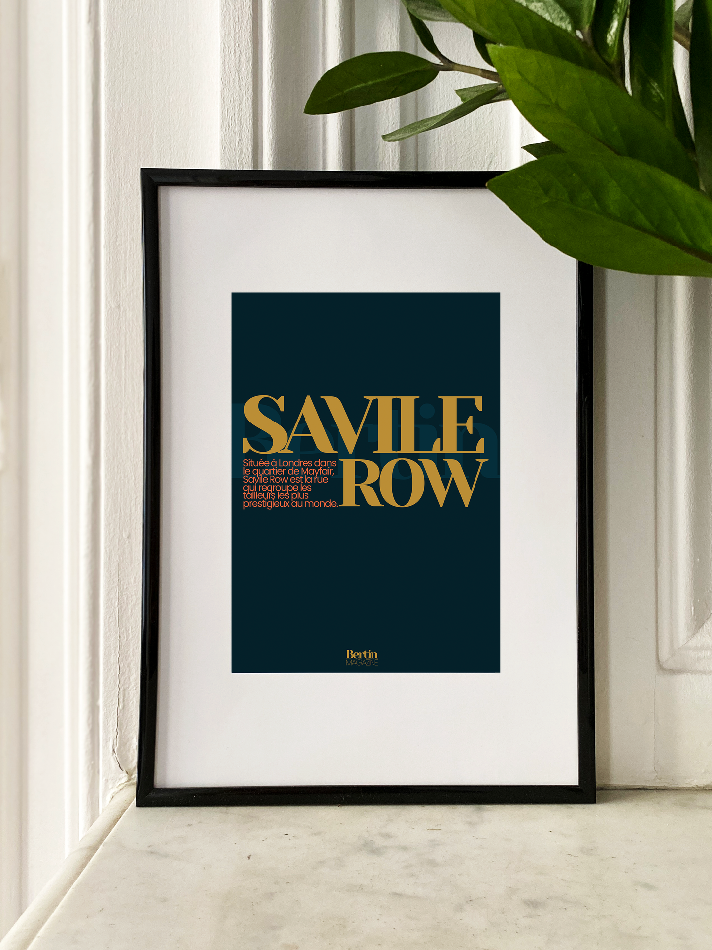 cadre savile row, quartier londonien tailleur homme, graphisme a4.